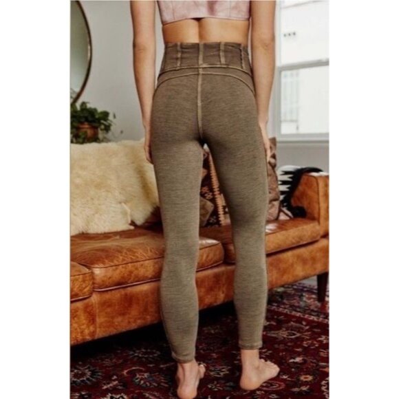 NWOT Free People Movement Washed Green High Waist Leggings - Picture 3 of 10